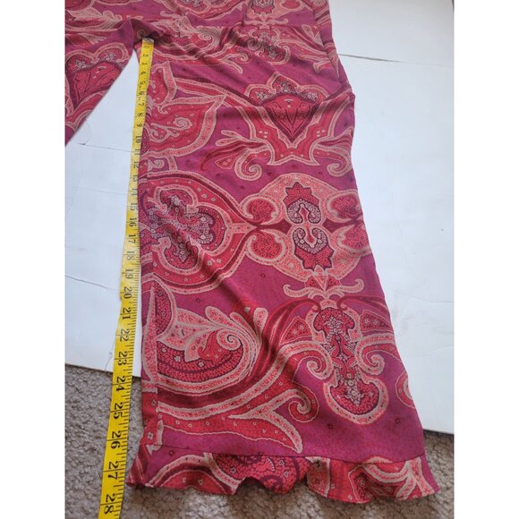 Victoria's Secret Pajama Ressort Set Coverup Red Paisley Size L Paisley Casual - Picture 8 of 12
